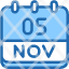 calendar-november-five-date-monthly-time-month-schedule-icon