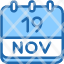 calendar-november-nineteen-date-monthly-time-month-schedule-icon
