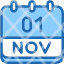 calendar-november-one-date-monthly-time-month-schedule-icon