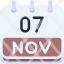 calendar-november-seven-date-monthly-time-month-schedule-icon