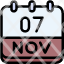 calendar-november-seven-date-monthly-time-month-schedule-icon