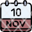 calendar-november-ten-date-monthly-time-month-schedule-icon
