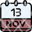 calendar-november-thirteen-date-monthly-time-month-schedule-icon