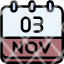 calendar-november-three-date-monthly-time-month-schedule-icon