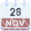 calendar-november-twenty-eight-date-monthly-time-month-schedule-icon