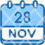 calendar-november-twenty-eight-date-monthly-time-month-schedule-icon