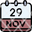 calendar-november-twenty-nine-date-monthly-time-month-schedule-icon