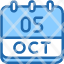 calendar-october-five-date-monthly-time-month-schedule-icon