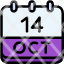 calendar-october-fourteen-date-monthly-time-month-schedule-icon