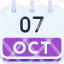 calendar-october-seven-date-monthly-time-month-schedule-icon