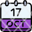 calendar-october-seventeen-date-monthly-time-month-schedule-icon