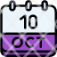 calendar-october-ten-date-monthly-time-month-schedule-icon