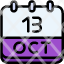 calendar-october-thirteen-date-monthly-time-month-schedule-icon