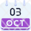 calendar-october-three-date-monthly-time-month-schedule-icon