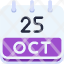 calendar-october-twenty-five-date-monthly-time-month-schedule-icon
