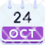 calendar-october-twenty-four-date-monthly-time-month-schedule-icon