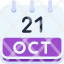 calendar-october-twenty-one-date-monthly-time-month-schedule-icon