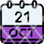 calendar-october-twenty-one-date-monthly-time-month-schedule-icon