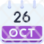 calendar-october-twenty-six-date-monthly-time-month-schedule-icon