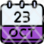 calendar-october-twenty-three-date-monthly-time-month-schedule-icon