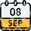calendar-september-eight-date-monthly-time-month-schedule-icon