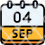 calendar-september-four-date-monthly-time-month-schedule-icon