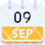calendar-september-nine-date-monthly-time-month-schedule-icon