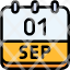 calendar-september-one-date-monthly-time-month-schedule-icon