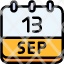calendar-september-thirteen-date-monthly-time-month-schedule-icon