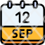 calendar-september-twelve-date-monthly-time-month-schedule-icon