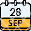 calendar-september-twenty-eight-date-monthly-time-month-schedule-icon