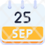 calendar-september-twenty-five-date-monthly-time-month-schedule-icon