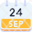 calendar-september-twenty-four-date-monthly-time-month-schedule-icon