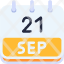 calendar-september-twenty-one-date-monthly-time-month-schedule-icon