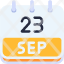 calendar-september-twenty-three-date-monthly-time-month-schedule-icon