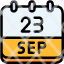 calendar-september-twenty-three-date-monthly-time-month-schedule-icon