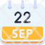 calendar-september-twenty-two-date-monthly-time-month-schedule-icon