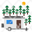 camper-travel-van-vacation-forest-icon