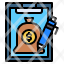 clipboard-money-bag-pen-finance-saving-icon