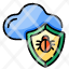 cloud-computer-bug-protection-icon