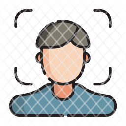 cyber icon, security icon, face icon, detection icon, recognition icon ...