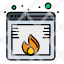 data-fire-hacking-loss-website-icon