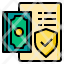 document-money-bill-shield-protect-icon