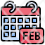 february-calendar-monthly-winter-date-icon