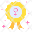 female-symbol-award-badge-copper-reward-ladies-icon
