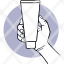 hand-holding-cream-gel-ointment-bottle-tube-pictogram-icon