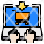 hands-screen-laptop-cart-shopping-icon