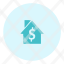 home-house-bank-money-dollar-greenish-blue-icon