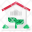 home-house-leaf-ecology-eco-icon