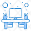 home-work-area-monitor-office-table-icon